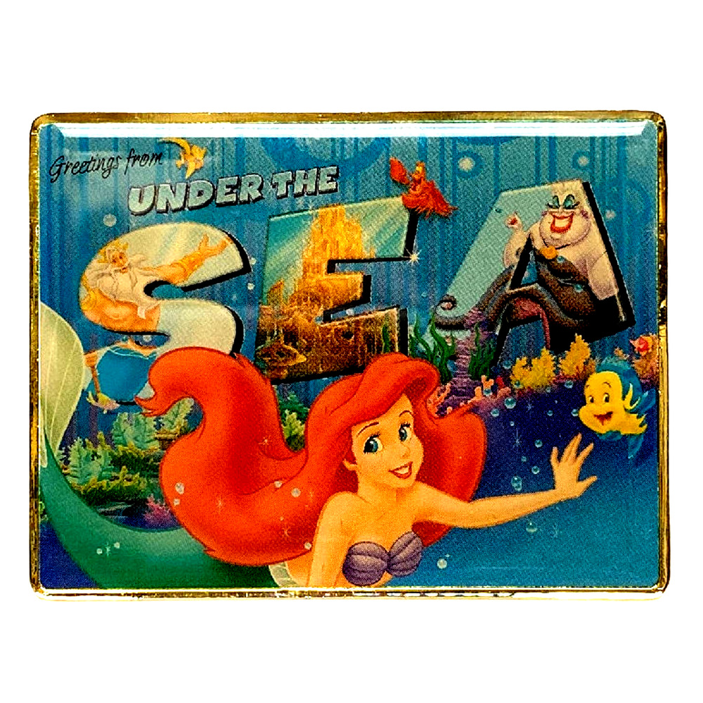 Disney Store Exclusive Ariel Princess Under The Sea Post Card Pin 2008 MIP New